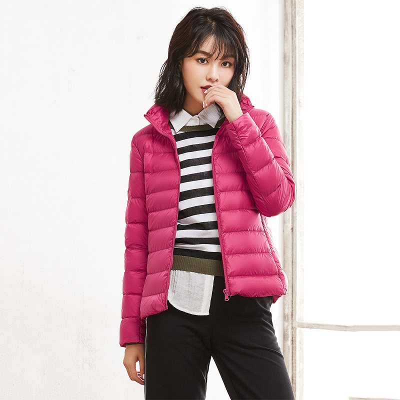 高梵goldfarm轻薄女士羽绒服纯色轻薄短款冬装外套女