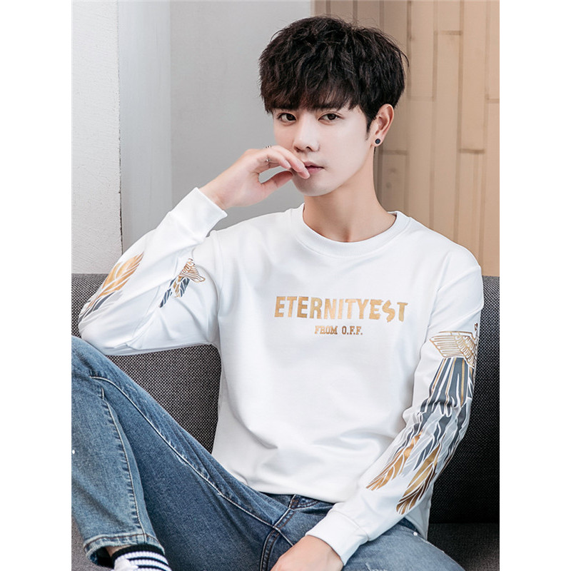 庄吉 2019春秋新款潮牌卫衣男圆领休闲时尚潮男长袖卫衣JU-ZL-99856