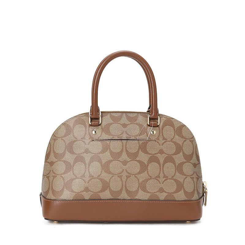 蔻驰 COACH F SIERRA SATCHEL 贝壳包 老花款 拼棕色 女士手提斜挎单肩包F27583 金图片