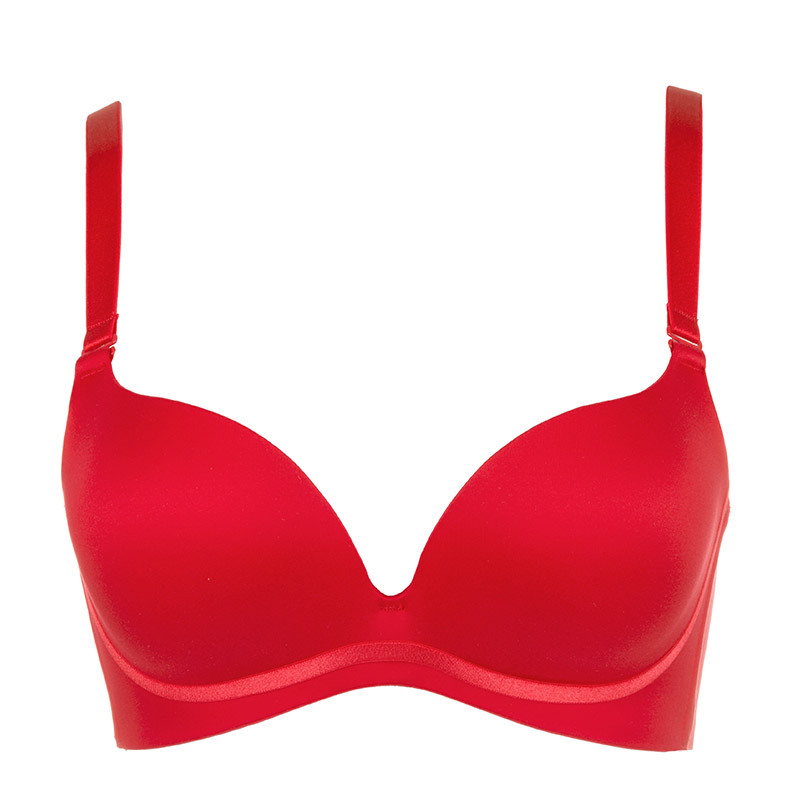 古今34光面纯色上薄下厚舒适本命年聚拢美背文胸罩内衣女0g878