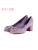D：Fuse/迪芙斯春新款羊皮尖头水钻粗高跟单鞋女鞋DF61113074