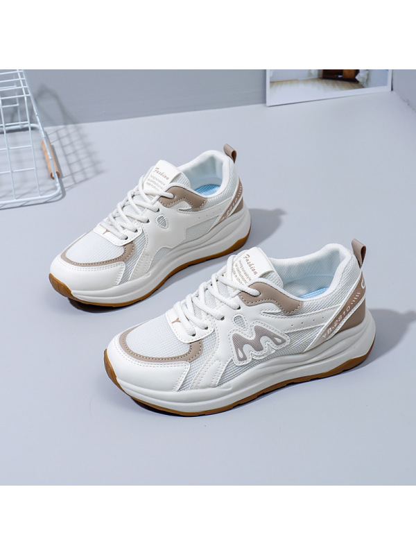 ins韩版皮面老爹鞋女秋季新款透气女学生休闲运动鞋女