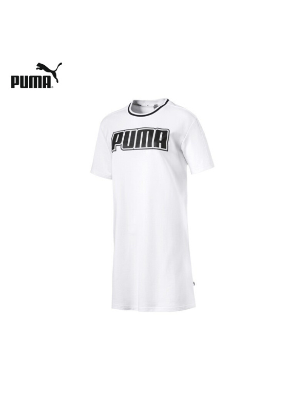 puma彪马女装运动服跑步训练休闲透气时尚短袖长款T恤连衣裙579534-01