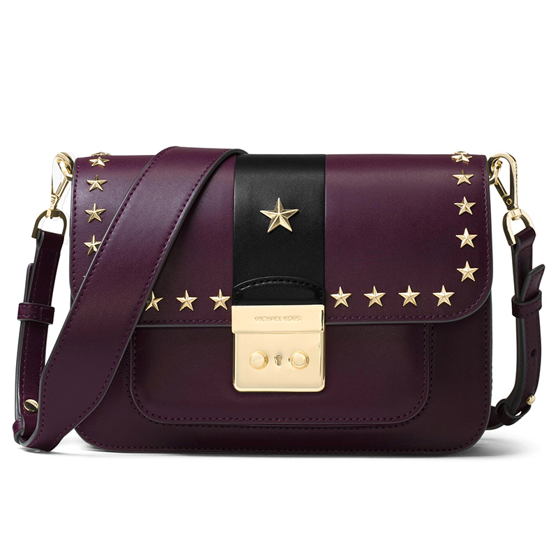 MICHAEL KORS 迈克·科尔斯Sloan Editor杨幂同款女士五角星皮质单肩斜挎包30F7GS9L3Y