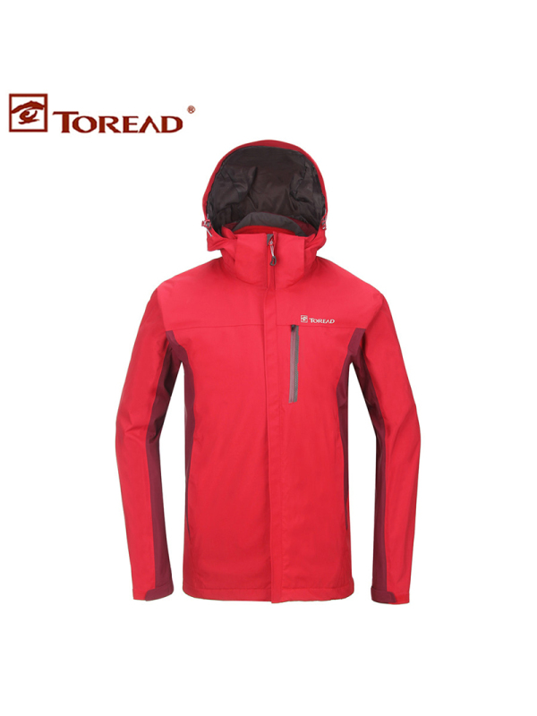 探路者户外冲锋衣男女三合一两件套秋冬防水加绒加厚登山服潮牌男_1