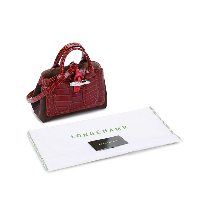 珑骧 LONGCHAMP 奢侈品 女士ROSEAU系列皮革手提单肩斜挎包竹节包比格包 10057 HYK