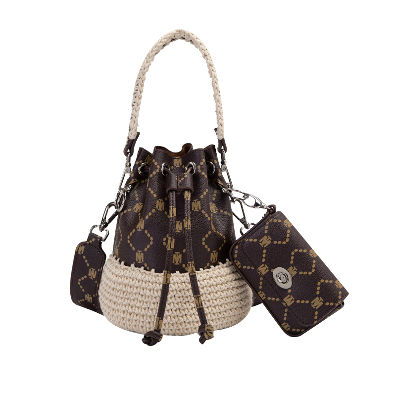 mirgamkosel网红小mk女包mariah手袋mi系列编织水桶包单肩斜挎手提包