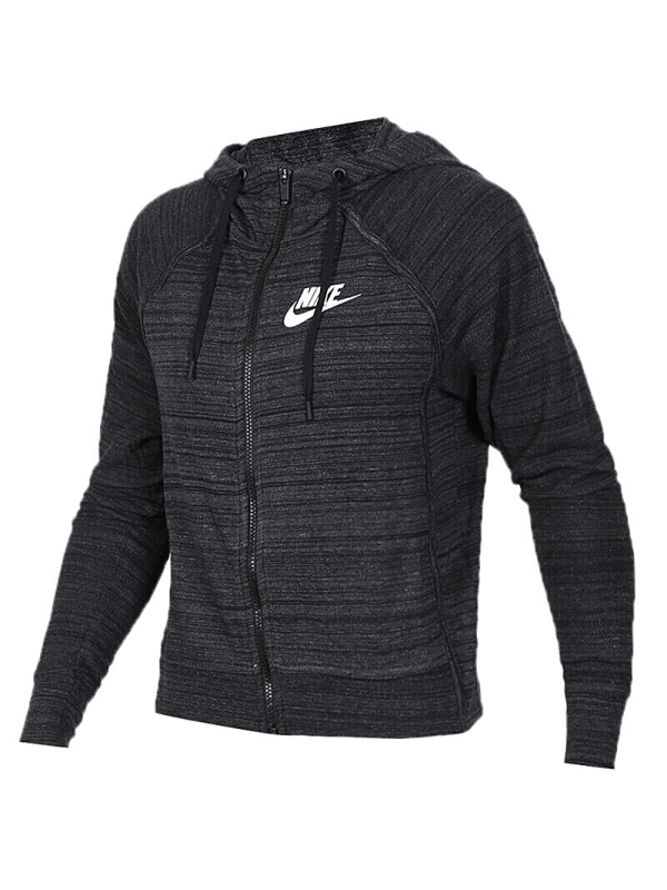 耐克女装春季连帽防风服运动休闲针织夹克外套897913-010