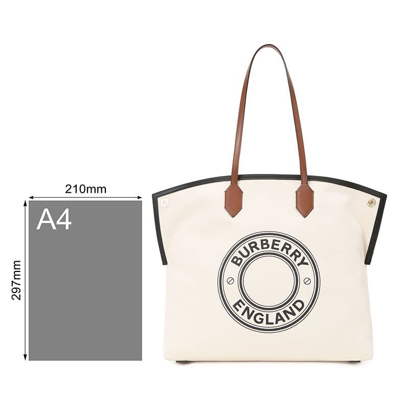 预订 BURBERRY 博柏利 Society TOTE购物袋 单肩包 手提包 圆形徽标帆布织物8032162金扣图片