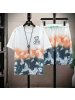 夏季薄款运动套装男士数码印花熊休闲短袖短裤两件套