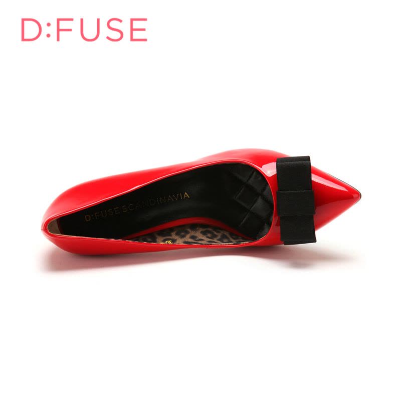 迪芙斯D:FUSE春季漆面牛皮高跟鞋增高蝴蝶结女士DF53113067图片