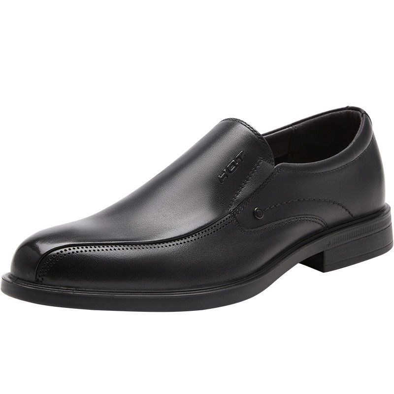 红蜻蜓皮鞋男真皮新款商务正装皮鞋男鞋软超轻耐磨一脚蹬舒适单鞋