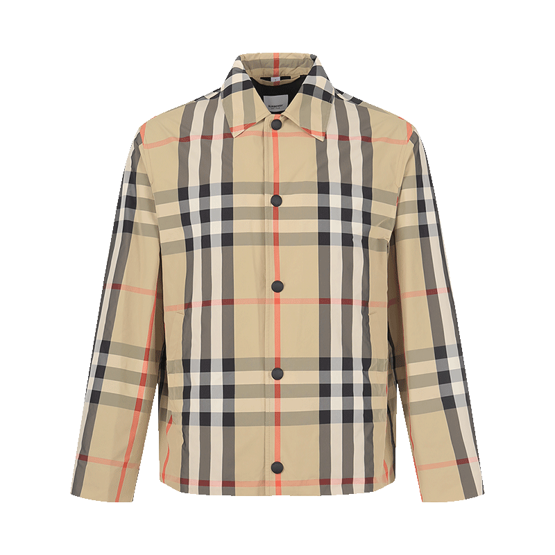 博柏利burberry春秋款男士休闲版型衬衫式夹克上衣外头8070347主要