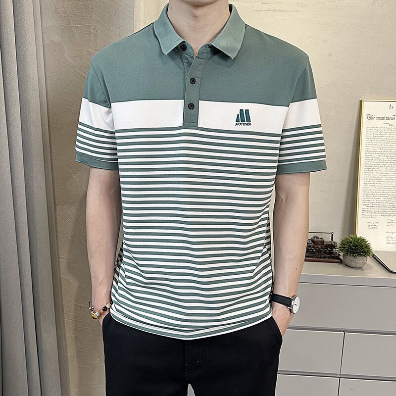 刺绣POLO衫翻领短袖T恤2025年夏季新款潮流休闲百搭短袖上衣男款