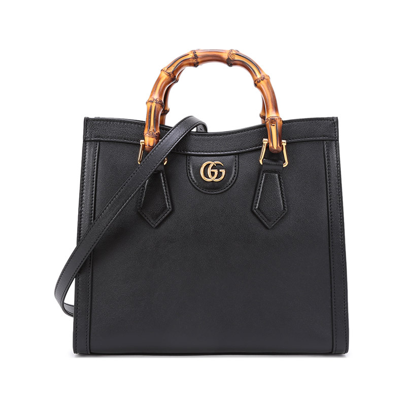 古驰gucci女士皮革diana手提单肩斜挎包竹节包托特包小号66019517qdt