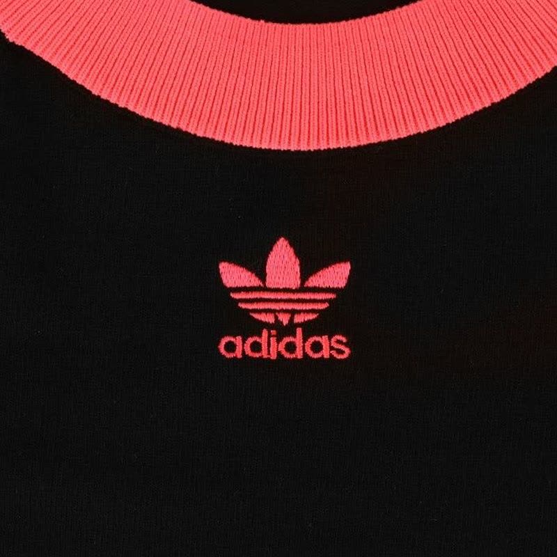 ADIDAS阿迪达斯三叶短袖黑色连衣裙 中长半身裙子-CY7379图片