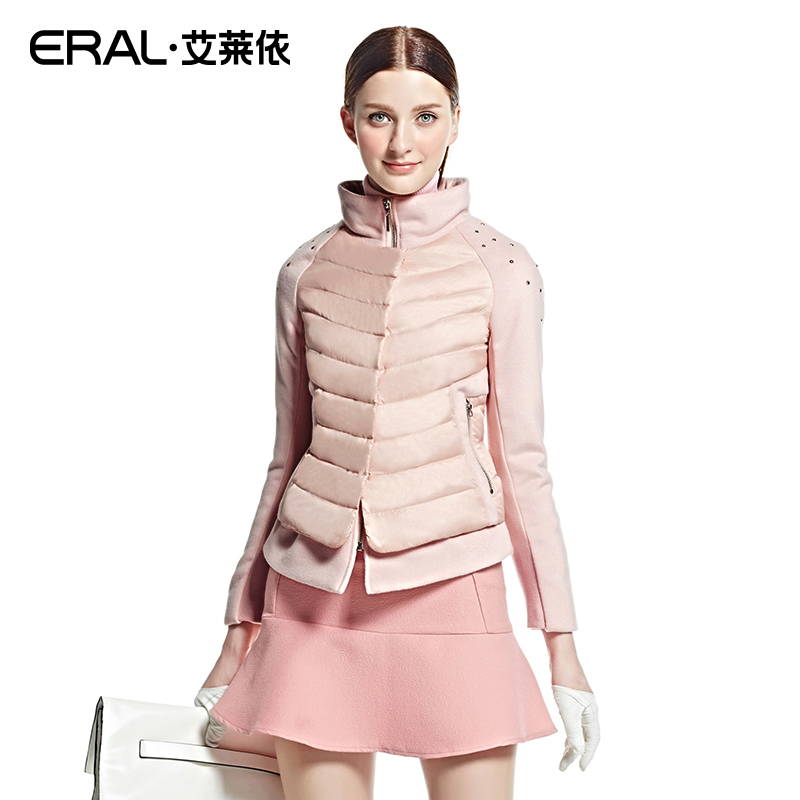 ERAL/艾莱依冬装短款修身保暖型假两件女羽绒服2021D