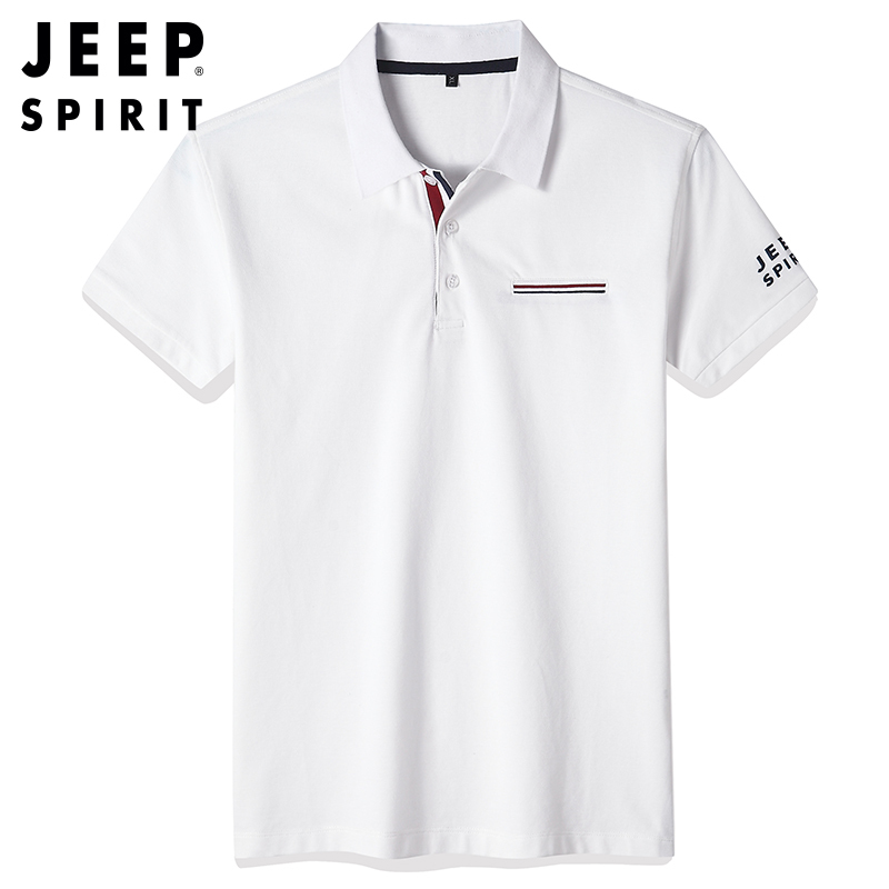 JEEP吉普2019夏季新款男士短袖t恤衬衫领半袖polo衫潮流丅恤男装潮牌衣服青年翻领休闲运动百搭打底上衣