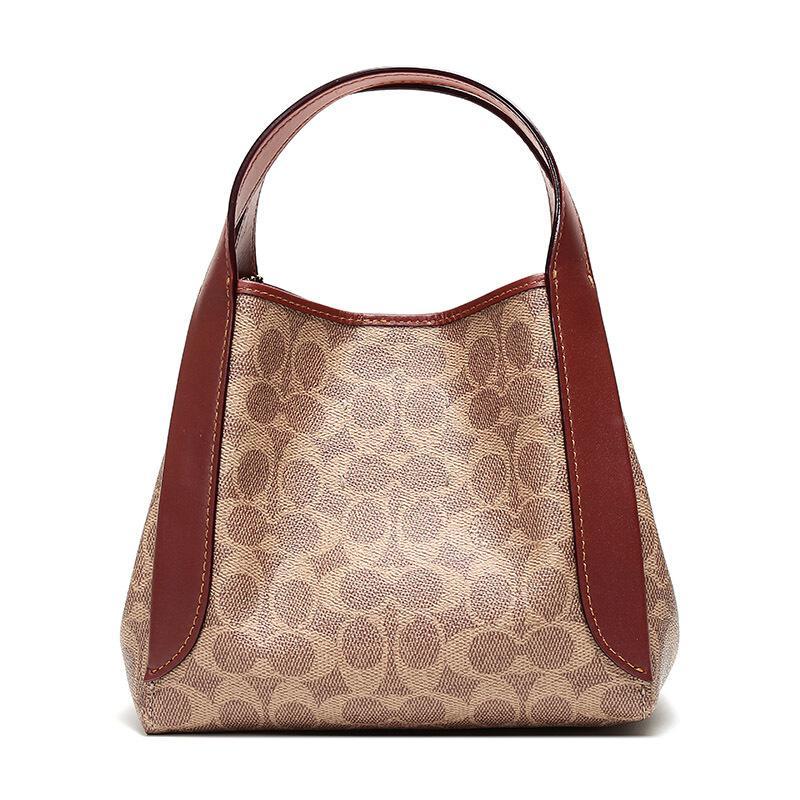 coach蔻驰奢侈品女士老花涂层帆布配皮hadley21号半月包手提单肩斜