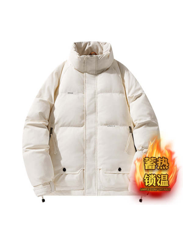 羽绒服男冬季新款立领纯色加厚保暖潮牌男士羽绒面包服百搭外套潮