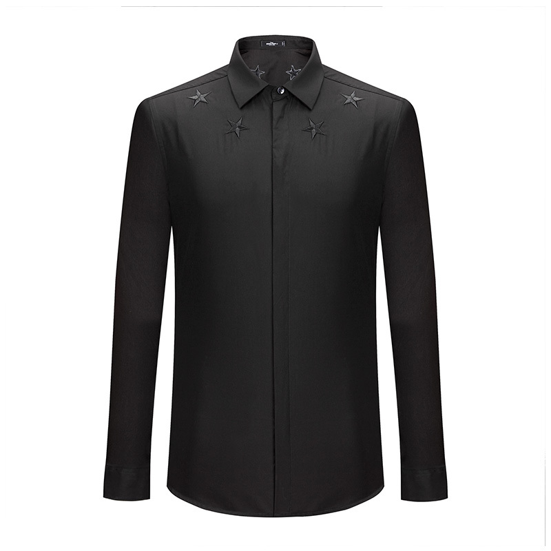 柒牌seven男装长袖衬衫翻领衬衣男装纯棉纯色休闲衬衫