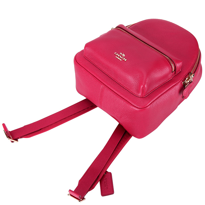 蔻驰coach女包奢侈品背包欧美时尚真皮皮质拉链菱格竖款方形双肩包女