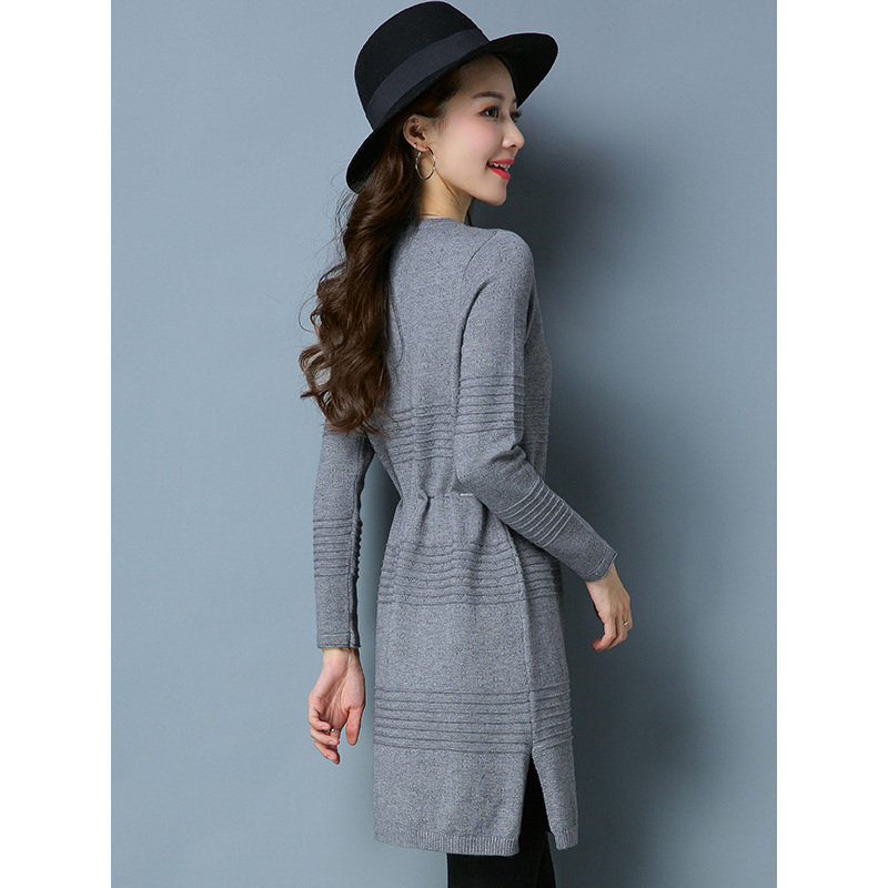 丝柏舍2018年秋季新款女短款纯色系带圆领套头版连衣裙s74f0160l