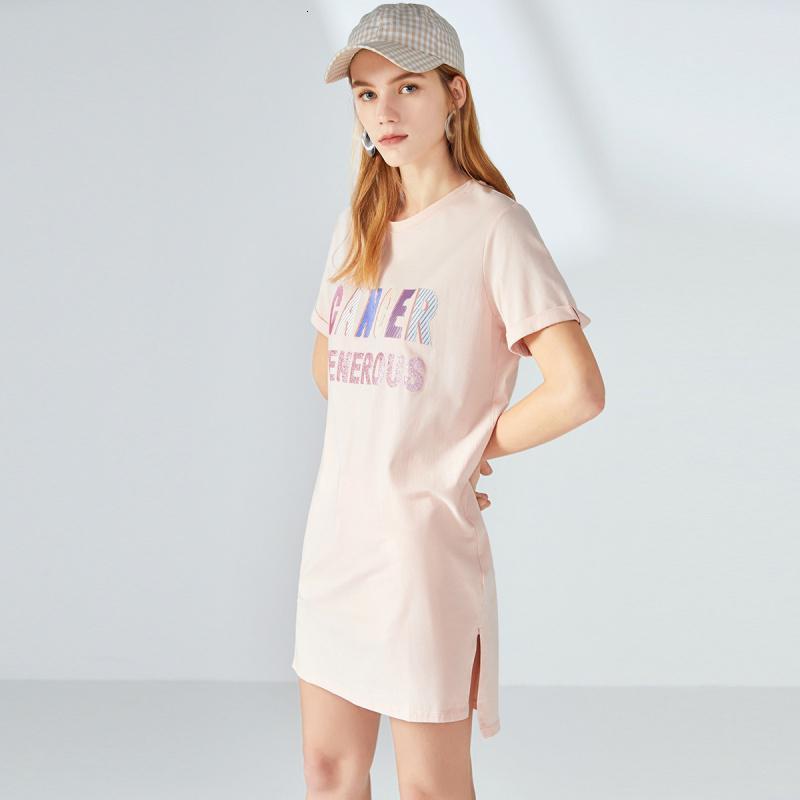 拉夏贝尔夏季女装韩版T恤学生短袖字母印花百搭简约休闲圆领上衣