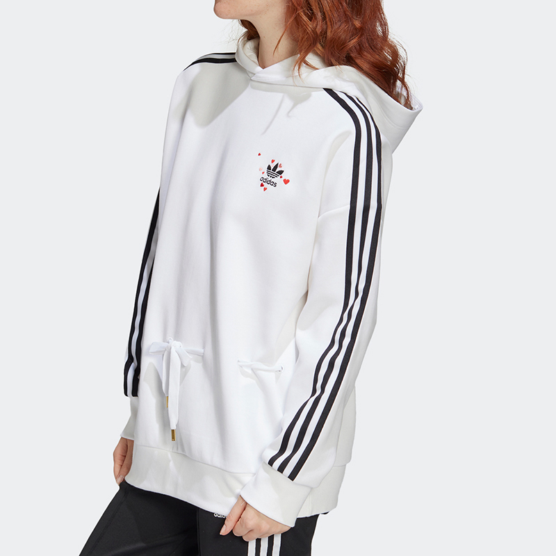 adidas阿迪达斯三叶草女装运动服休闲百搭连帽卫衣GK7175