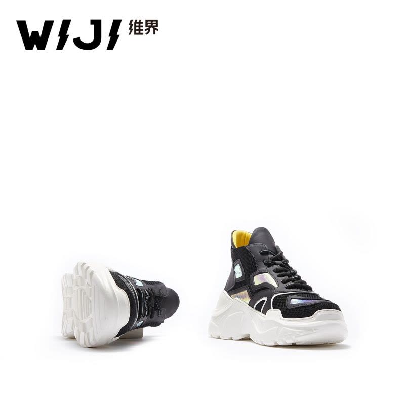 WIJI新款时尚潮流老爹鞋休闲个性炫酷拼色厚底青春透气舒适女鞋图片