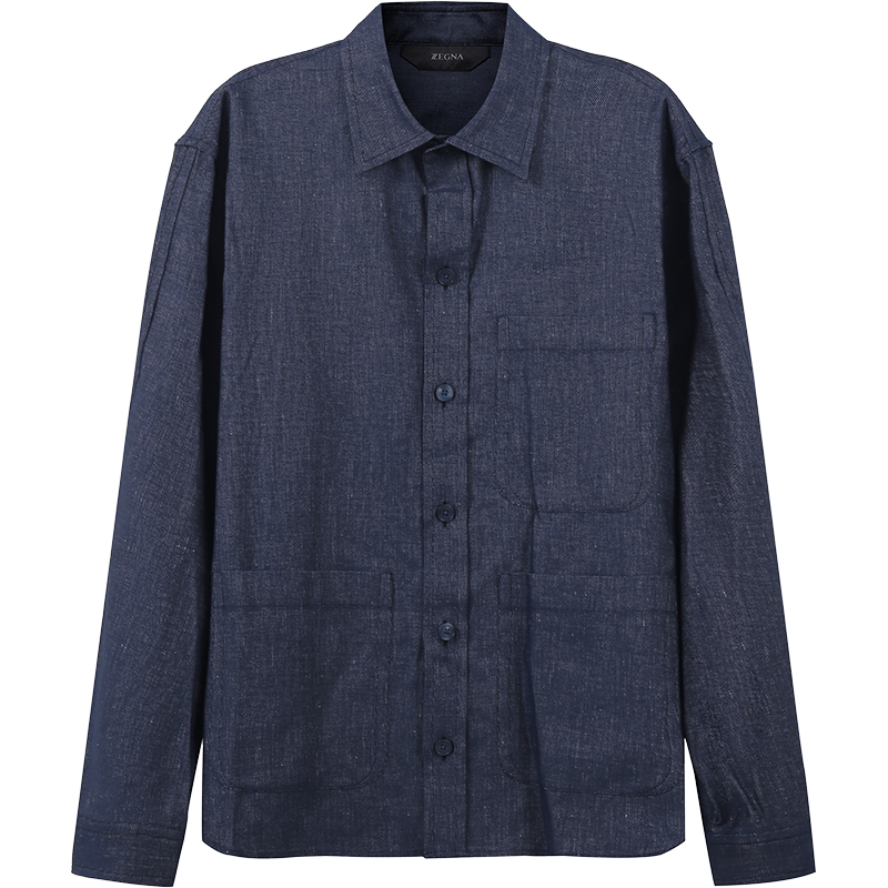 杰尼亚 ZEGNA 男士长袖休闲牛仔衬衫外套ZCOC4