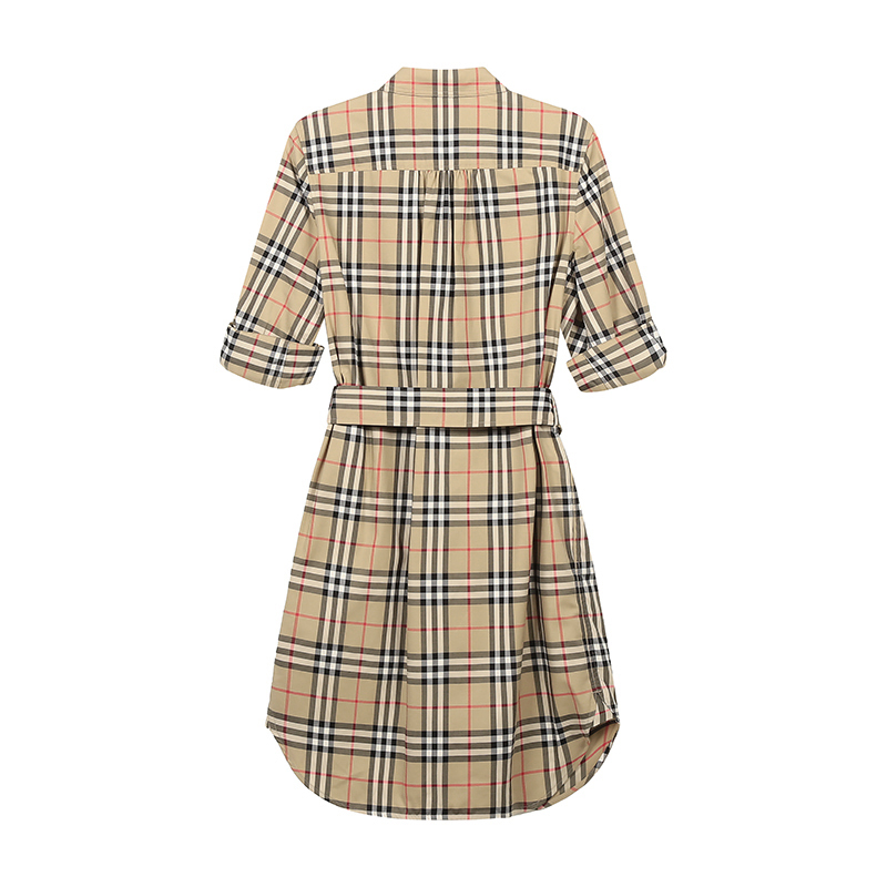 BURBERRY 博柏利 女士 棉质系腰衬衫式连衣裙 80245851