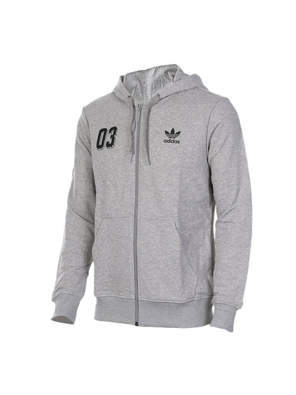 Adidas阿迪达斯三叶男装冬季运动服休闲连帽夹克外套AY8620