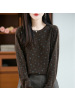 春秋新款时尚通勤复古碎花薄款针织开衫女装显瘦百搭毛衣小外套