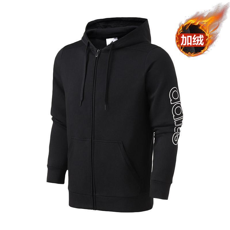 adidas男服夹克外套连帽休闲运动服DU0364 L DU0364黑色