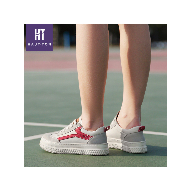 皓顿（HAUTTON）女鞋休闲鞋女2018新品小白鞋女士单鞋