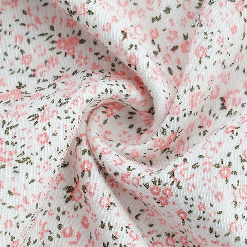 婴姿坊童装夏季新品女童休闲家居服0-3岁宝宝小碎花开肩衫两件套