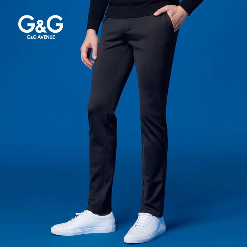 G＆G 秋季新品男士黑色休闲裤男商务简约修身小脚裤青年秋天裤子