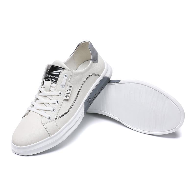 红蜻蜓男士休闲鞋韩版皮鞋男百搭小白鞋夏季新款男鞋真皮板鞋潮鞋图片