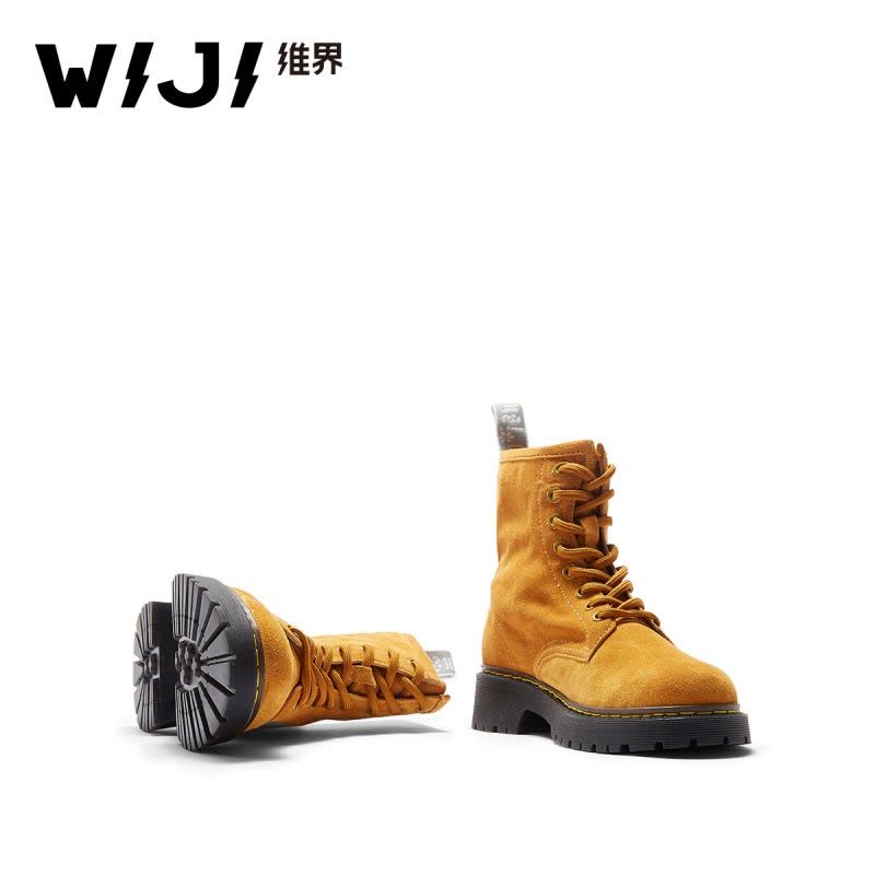 WIJI冬季新款时尚休闲马丁靴个性纯色青春潮流透气舒适气质魅力女图片