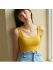 Ceba夏季美背文胸大方领纯棉无钢圈内衣女一体式罩杯网红露肚脐小背心