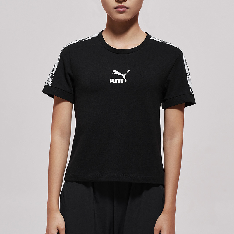 puma彪马女装夏季新款运动服圆领logo短袖跑步健身t恤579512