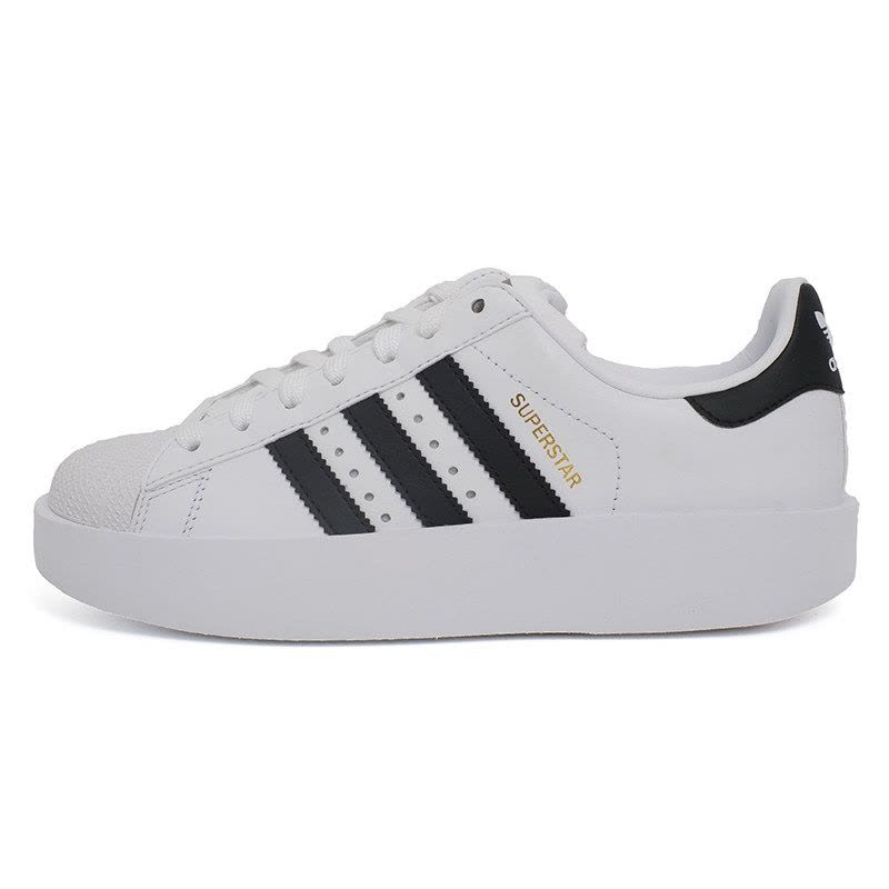Adidas/阿迪达斯SUPERSTAR BOLD女性经典款金标贝壳头舒适耐磨底系带女子休闲板鞋BA7666图片