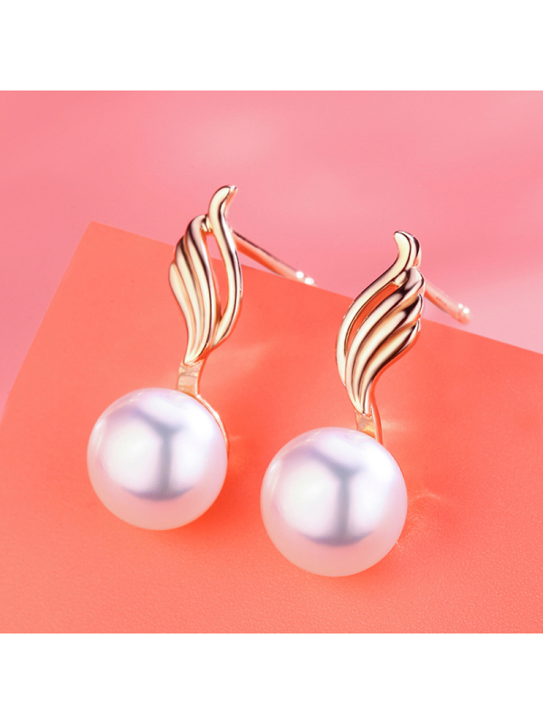 佰色传情(BRIR)925纯银耳钉淡水珍珠耳环女气质简约百搭耳饰