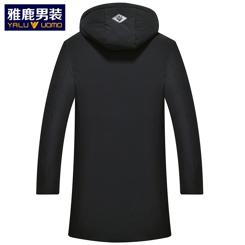雅鹿男装新款羽绒服男连帽加厚纯色保暖羽绒服外套S13EDYA88598