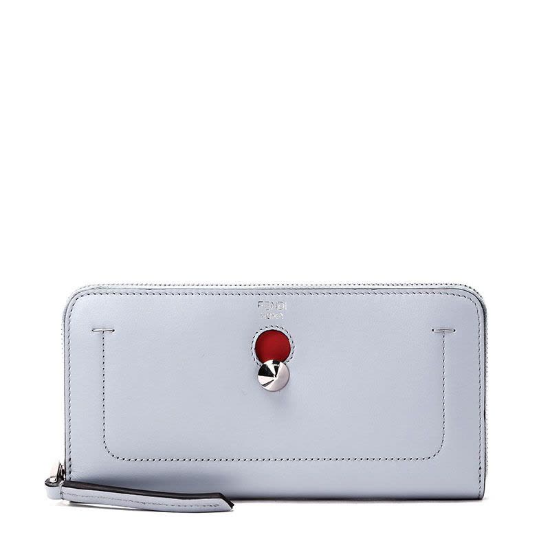 FENDI/芬迪 女钱包缝线饰边锥形铆钉长款腕带手拿拉链钱夹 8M0382图片