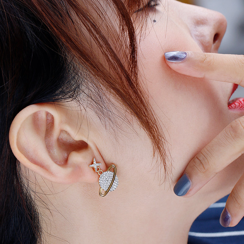 自营新品apmmonaco明星陈意涵同款粉色星球耳环女设计感耳钉