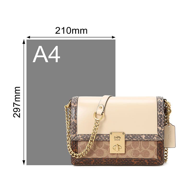 COACH 蔻驰 HUTTON 口盖包 金属方扣 老花拼皮 C2584图片