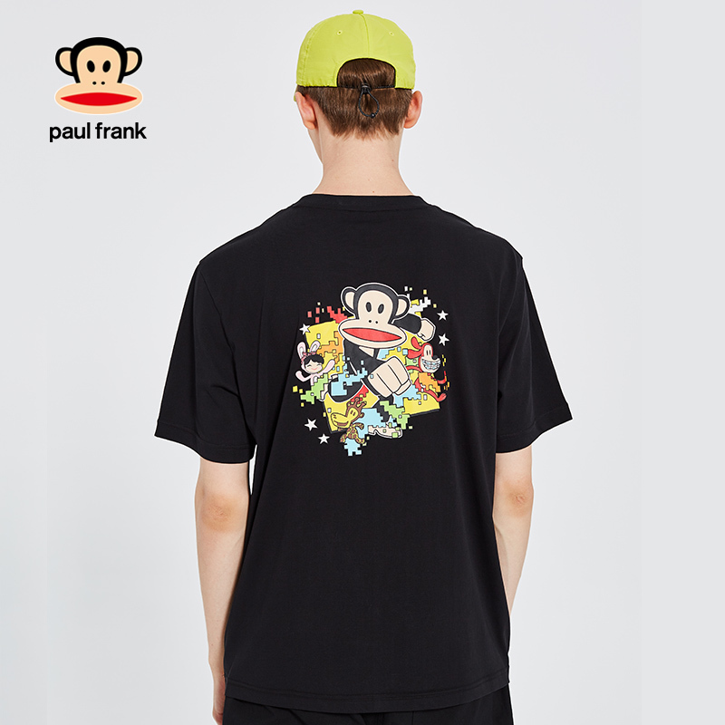 Paul Frank/大嘴猴2019夏季新款T恤男印花半袖韩版宽松圆领上衣潮