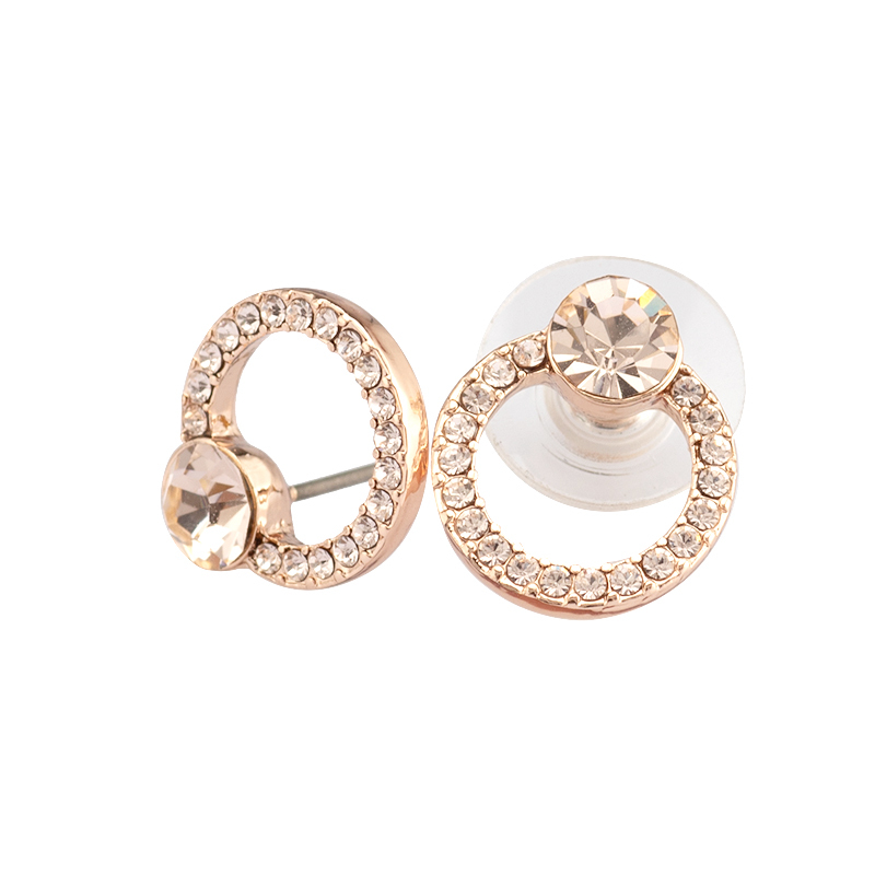 givenchy纪梵希欧美时尚女士新款水晶镶嵌环状耳钉简约时尚耳饰